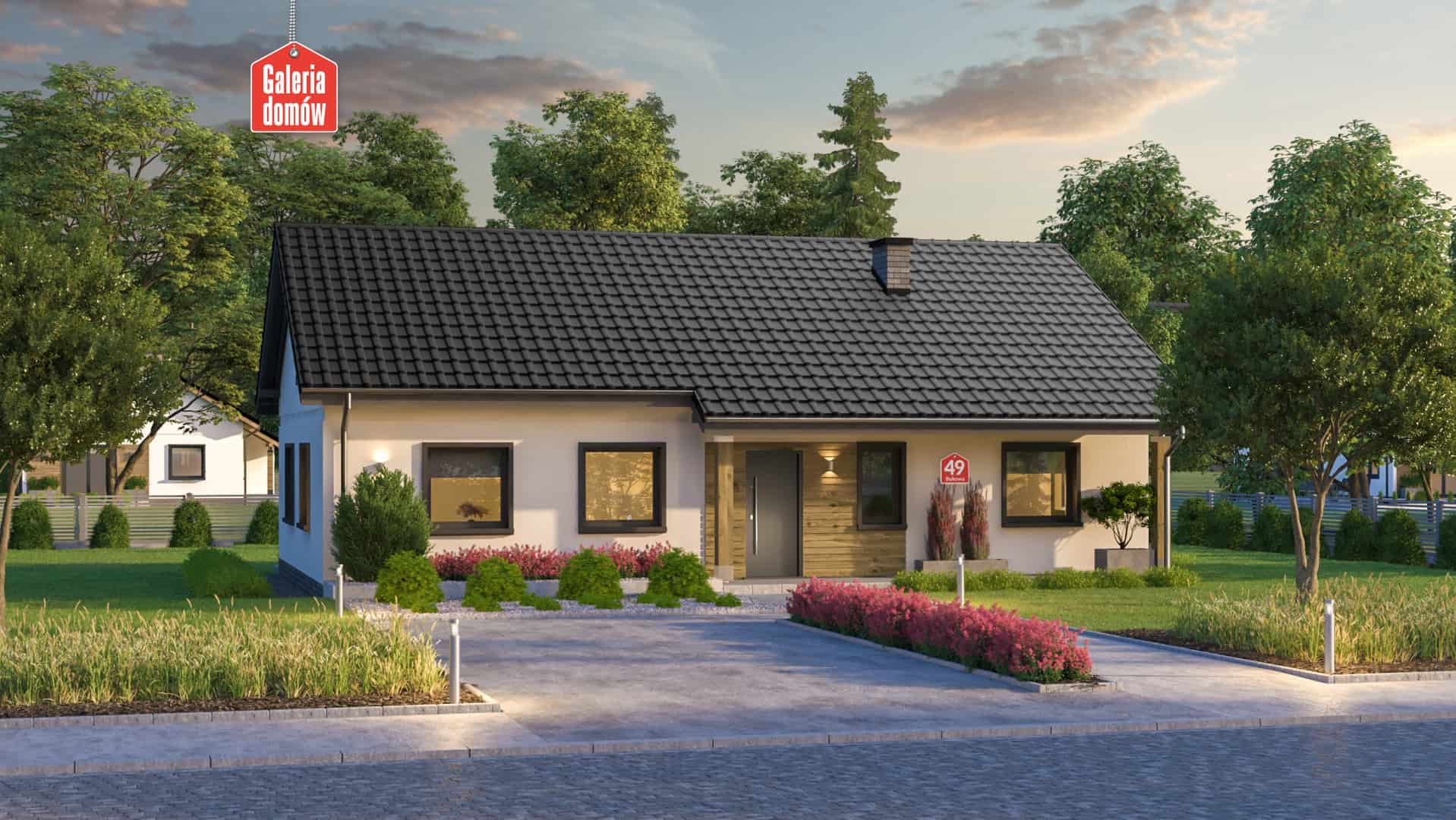 Dom przy Bukowej 49 - projekt domu parterowego z żelbetowym stropem