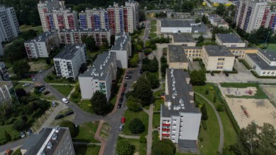 osiedle mieszkaniowe, blok mieszkalny, Osiedla Pomorskie, Dron