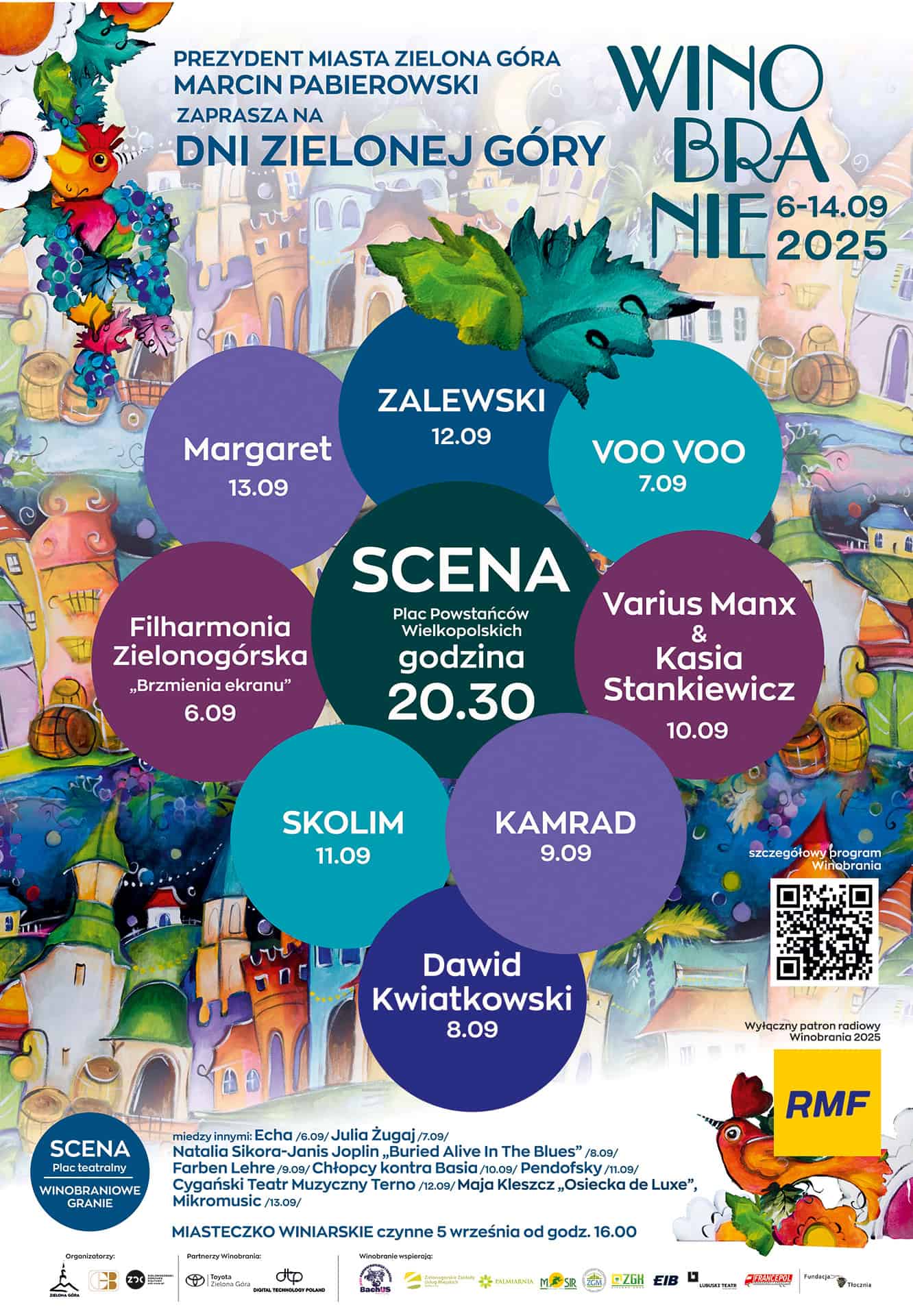 Skolim, Kwiatkowski, Varius Manx, Zalewski na Winobraniu 2025! [PROGRAM, WIDEO]